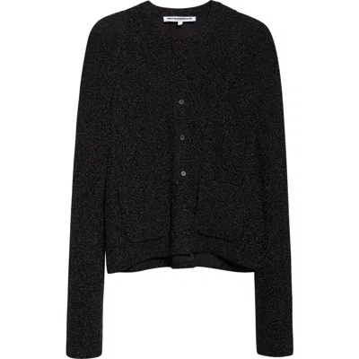 Melitta Baumeister Foamy Shoulder Glitter Cardigan In Black
