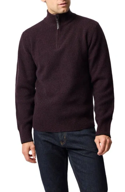 Rodd & Gunn Robbies Road Quarter Zip Sweater In Purple