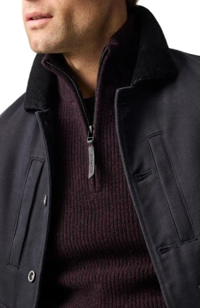 Rodd & Gunn Robbies Road Quarter Zip Sweater In Purple