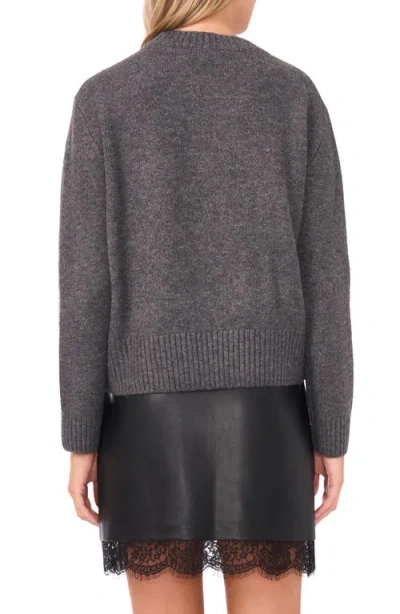 Vince Camuto Sequin Star Detail Crewneck Sweater In Gray