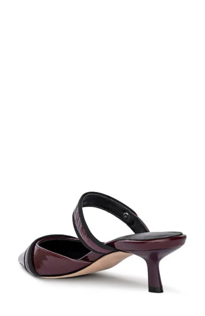 L'agence Gilliane Ii Mary Jane Pointed Toe Kitten Heel Mule In Burgundy