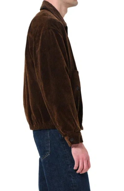 Agolde Stretch-cotton Corduroy Torres Jacket In Brown