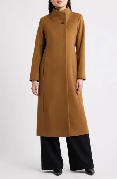 Fleurette Tatiana Belted Wool Coat In Brown