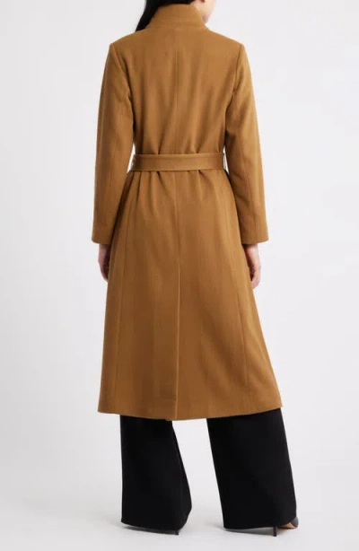 Fleurette Tatiana Belted Wool Coat In Brown