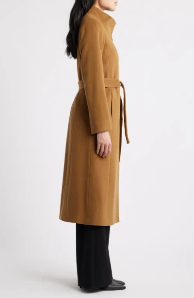 Fleurette Tatiana Belted Wool Coat In Brown