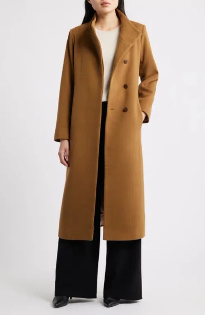 Fleurette Tatiana Belted Wool Coat In Brown