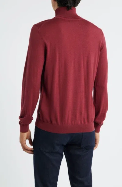 Hugo Boss Boss Musso Virgin Wool Turtleneck Sweater In Red