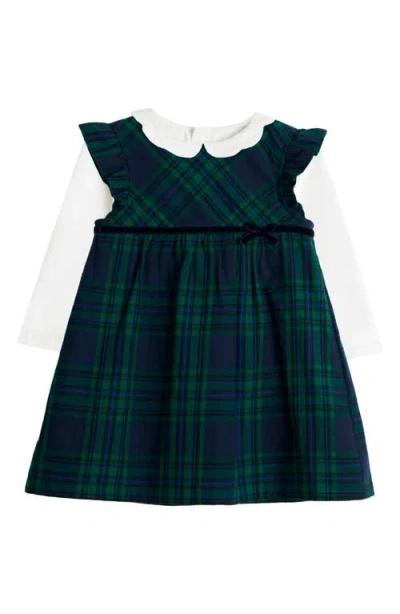 Jojo Maman Bébé Jojo Maman Bebe Tartan Dress & Long Sleeve Bodysuit Set In Green