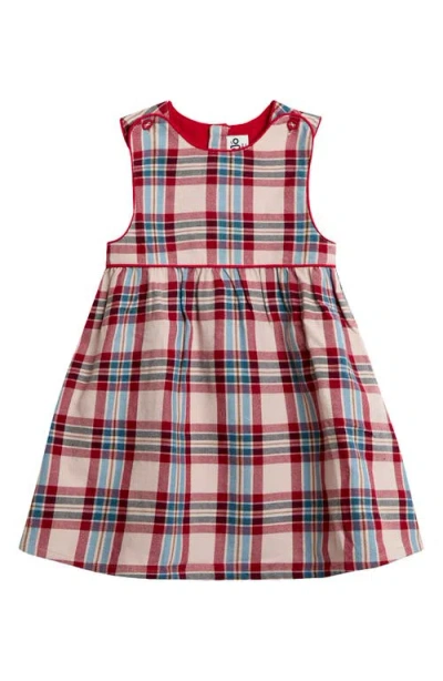 Jojo Maman Bébé Jojo Maman Bebe Plaid Cotton Pinafore Dress & Shirt Set In Multi