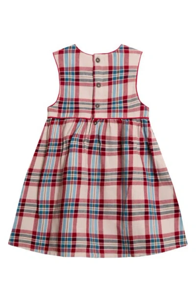 Jojo Maman Bébé Jojo Maman Bebe Plaid Cotton Pinafore Dress & Shirt Set In Multi
