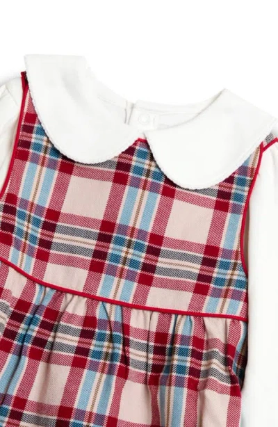 Jojo Maman Bébé Jojo Maman Bebe Plaid Cotton Pinafore Dress & Shirt Set In Multi