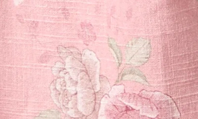 Jojo Maman Bébé Jojo Maman Bebe Rose Print Long Sleeve Cotton Tiered Dress In Pink