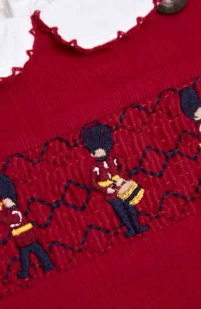 Jojo Maman Bébé Jojo Maman Bebe Smocked Overalls & Bodysuit In Burgundy