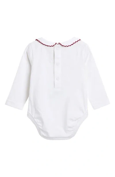 Jojo Maman Bébé Jojo Maman Bebe Smocked Overalls & Bodysuit In Burgundy