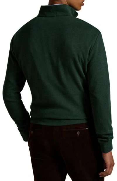 Polo Ralph Lauren Textured Double Knit Quarter Zip Pullover In Green