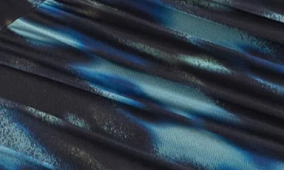 Guess Everly Sleeveless Ruched Mesh Body-con Minidress In Blue