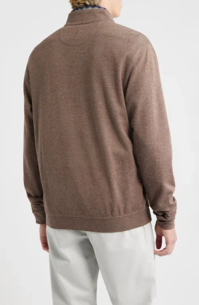 Johnnie-o Sully Quarter Zip Pullover In Brown