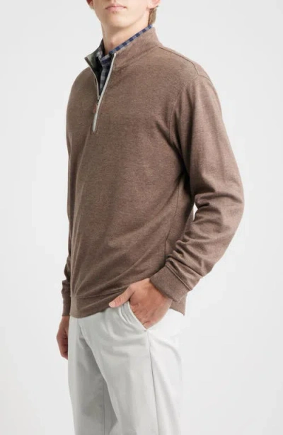 Johnnie-o Sully Quarter Zip Pullover In Brown