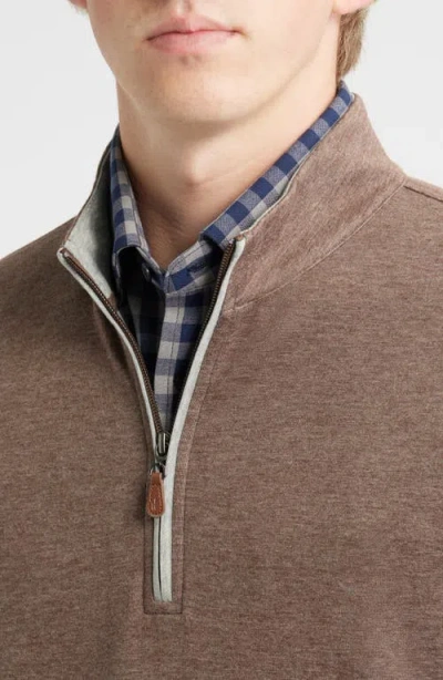 Johnnie-o Sully Quarter Zip Pullover In Brown