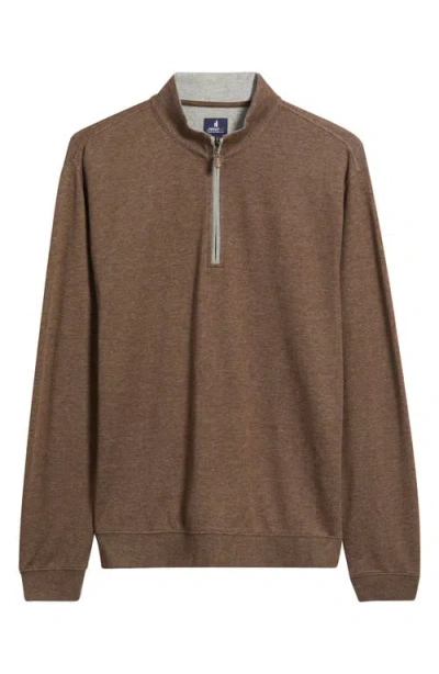 Johnnie-o Sully Quarter Zip Pullover In Brown