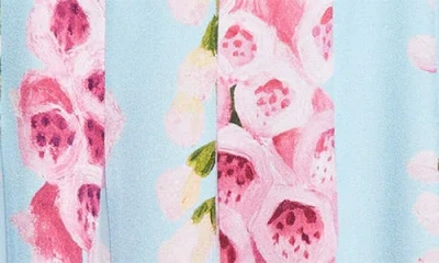 Oscar De La Renta Strapless Foxgloves Ombre Faille Gown In Multi