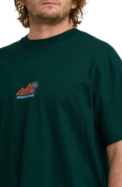 Billabong Reach The Peak Adventure Division Organic Cotton Graphic T-shirt In Green