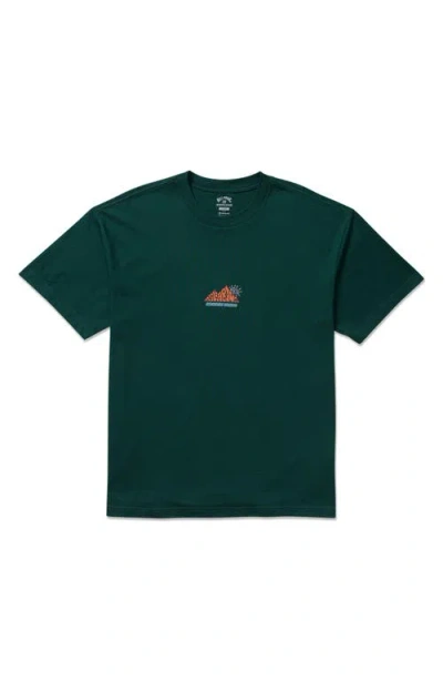 Billabong Reach The Peak Adventure Division Organic Cotton Graphic T-shirt In Green