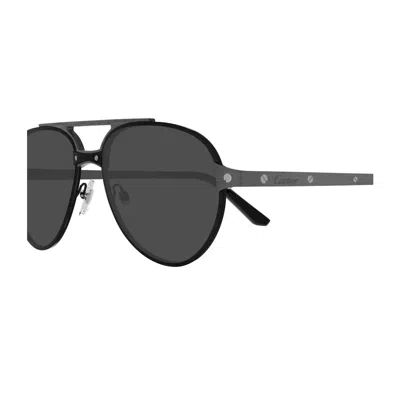 Cartier Ct0476s Santos De Sunglasses In Black