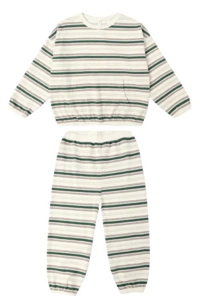 Rylee + Cru Stripe Cotton Top & Pants Set In Multi