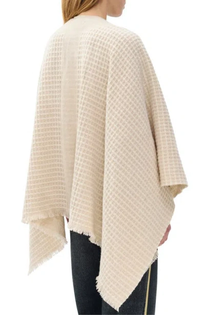 Rag & Bone Joni Recycled Wool Blend Waffle Poncho In Neutral