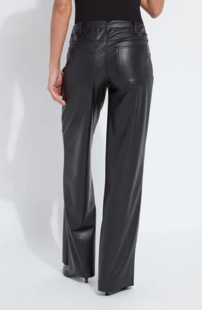 Lyssé High Waist Vegan Leather Wide Leg Pants In Kohl Black In Multi