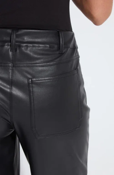 Lyssé High Waist Vegan Leather Wide Leg Pants In Kohl Black In Multi