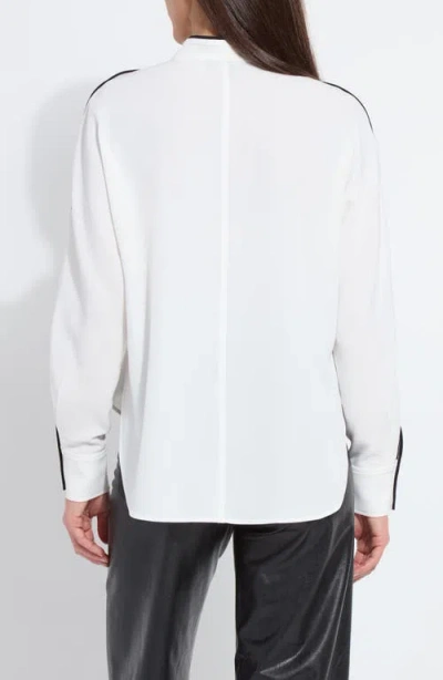 Lyssé Daphne Dolman Sleeve Bow Blouse In White