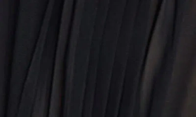 Kenneth Cole Solid Mesh Pleated Bodice Maxi Dress In Black