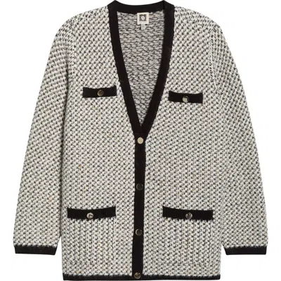Anne Klein Knit Houndstooth Cardigan In Multi