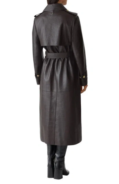 Mackage Gael Double Breasted Lambskin Leather Trench Coat In Black