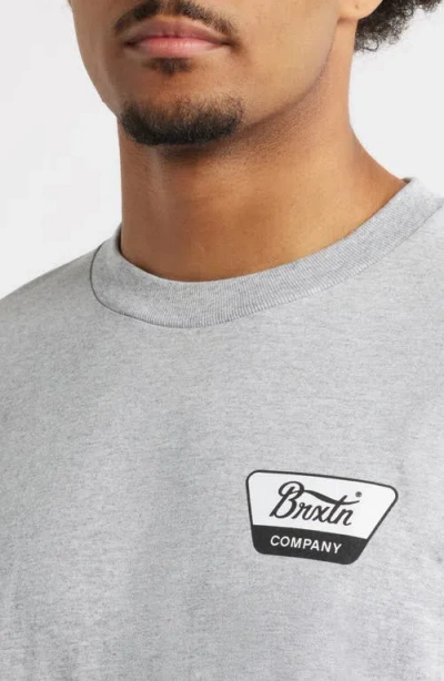 Brixton Linwood Logo Graphic T-shirt In Gray