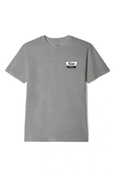 Brixton Linwood Logo Graphic T-shirt In Gray