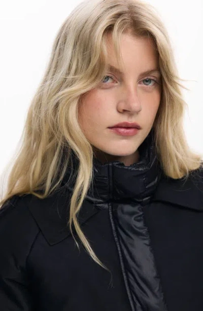 Desigual Hybrid Padded Jacket In Black