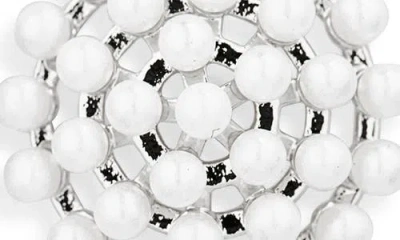 Nadri The Perfect Gift Faux Pearl Stud Earrings In Metallic