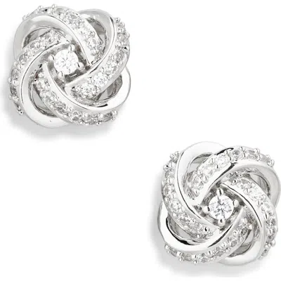 Nadri The Perfect Gift Pavé Knot Stud Earrings In Metallic