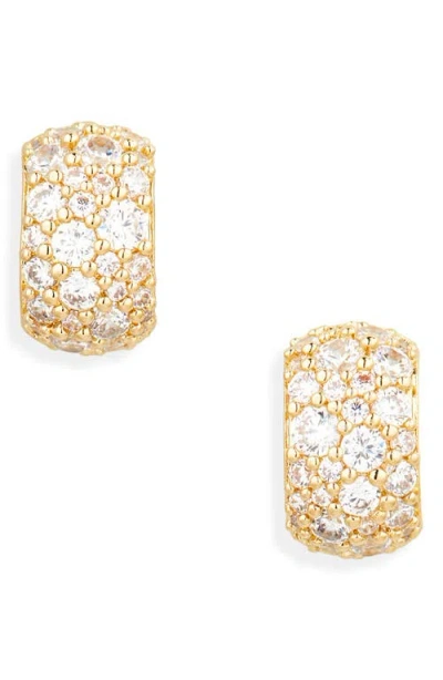 Nadri The Perfect Gift Crushed Pave Stud Earrings In Gold
