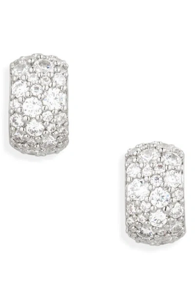 Nadri The Perfect Gift Crushed Pave Stud Earrings In Metallic
