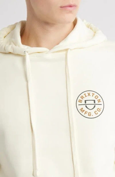 Brixton Crest Graphic Hoodie In White