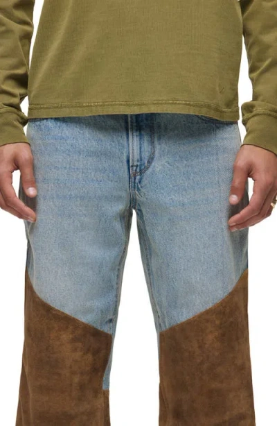 Hudson Denim Suede Work Pants In Multi