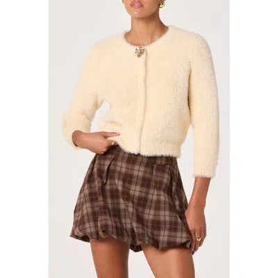 Astr The Label Faux Fur Cardigan In Multi