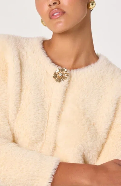 Astr The Label Faux Fur Cardigan In Multi