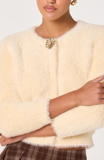 Astr The Label Faux Fur Cardigan In Multi