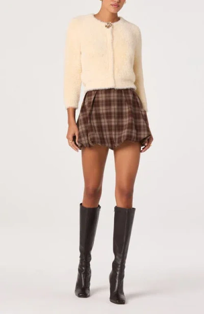 Astr The Label Faux Fur Cardigan In Multi