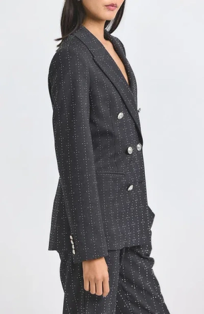 Derek Lam 10 Crosby Walter Mini Stud Double Breasted Blazer In Gray
